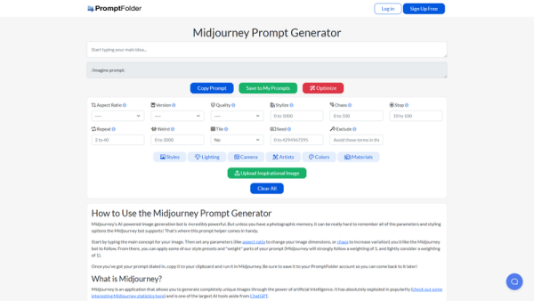 MidJourney Prompt Tool