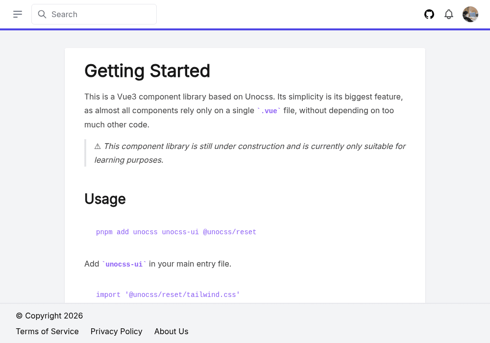 Unocss UI Example