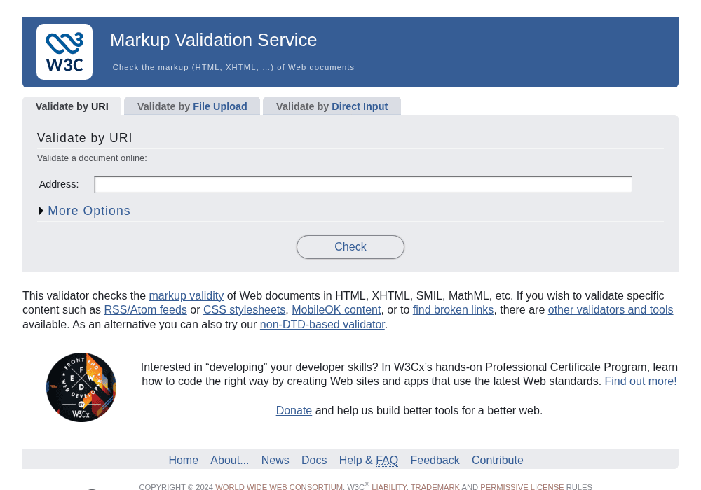 HTML validator